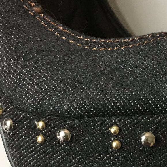 FRH Dark Denim Studded Platform Heels - Picture 9 of 14